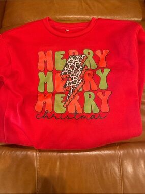 Kids Red 'Merry Christmas' Graphic Sweatshirt